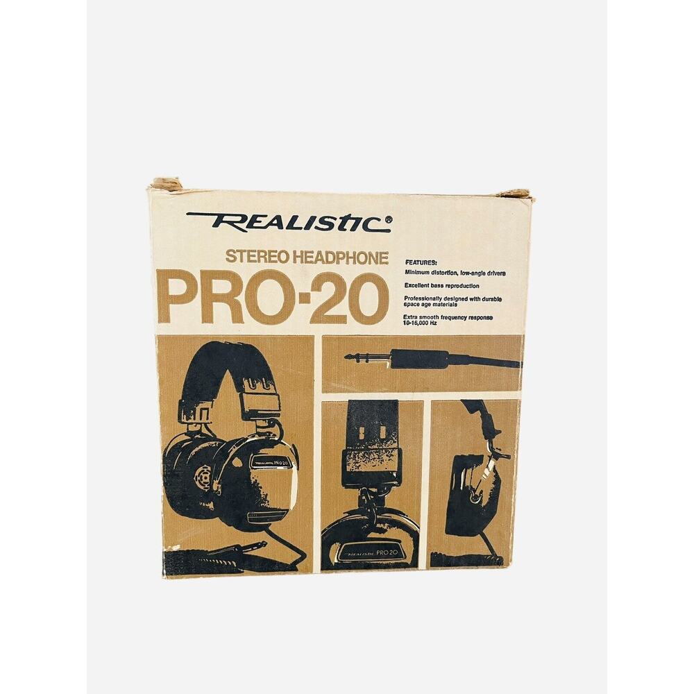 Vintage Headphones Realistic Pro 20 In Original Box W/ Instructions 70’s Music